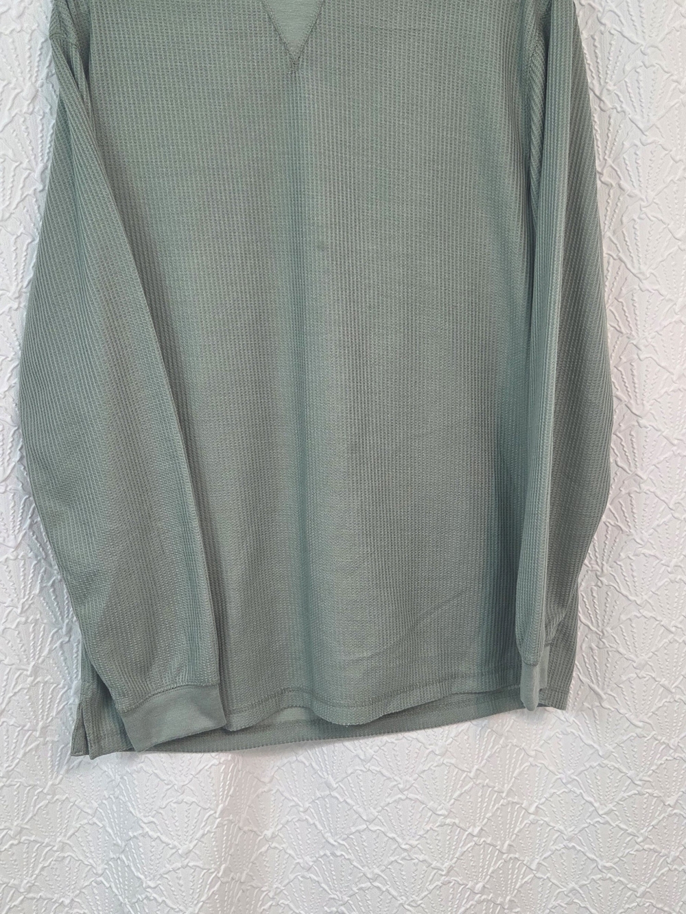Men's Long-Sleeve V-Neck Thermal Shirt in Sage